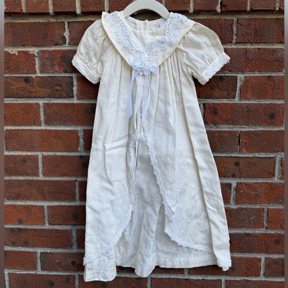 Vintage Isabella Made in USA Communion Baptism Dress Size 12 Months Baby Girl